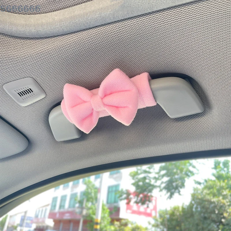 

Add Sparkle to Your Car with Cute Bow Tie Roof Armrest Cover, Soft Suede -1PC