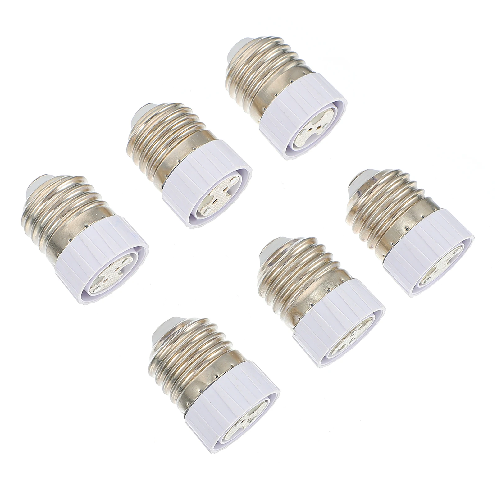 

6pcs E27 to MR16 Lamp Holder Adapter Silver Spiral Socket High Temp Durable LED Halogen Bulb Converter Lampholder