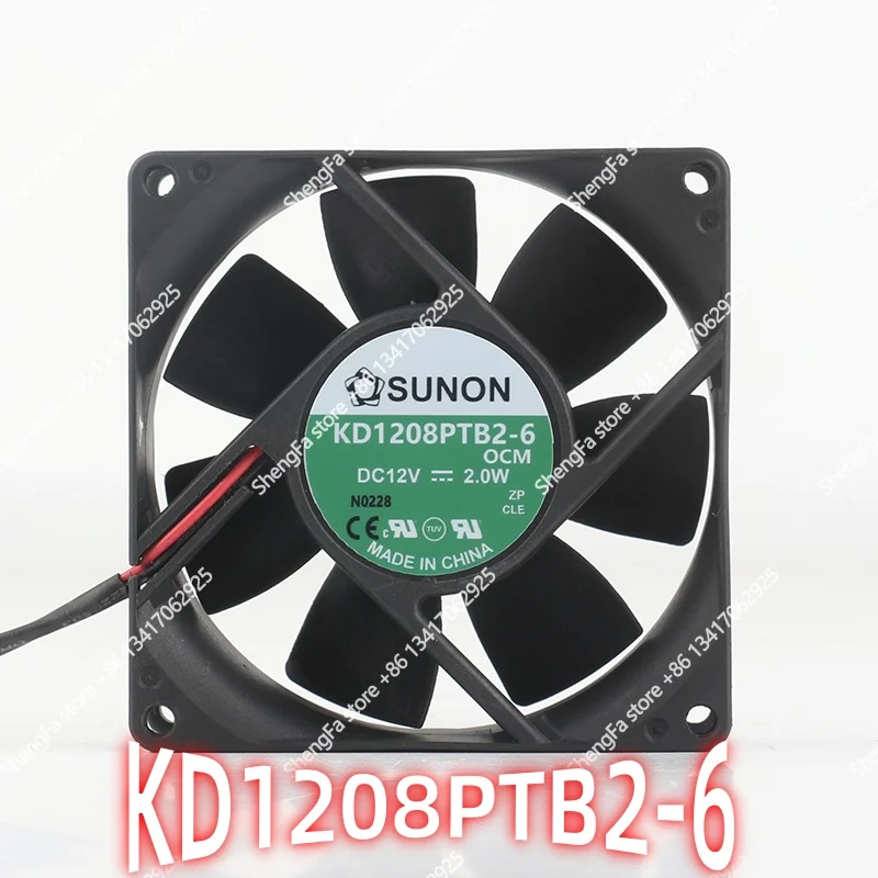 Original SUNON 8025 KD1208PTB1-6 DC12V 2.0W 8025 80X80X25MM maglev chassis Power converter Mute two-wire 8CM Fan
