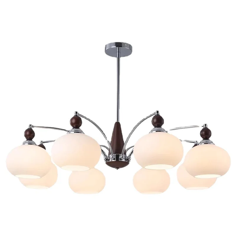 

American living room chandelier retro walnut color persimmon medieval ceiling lamp study dining room bedroom main lamp