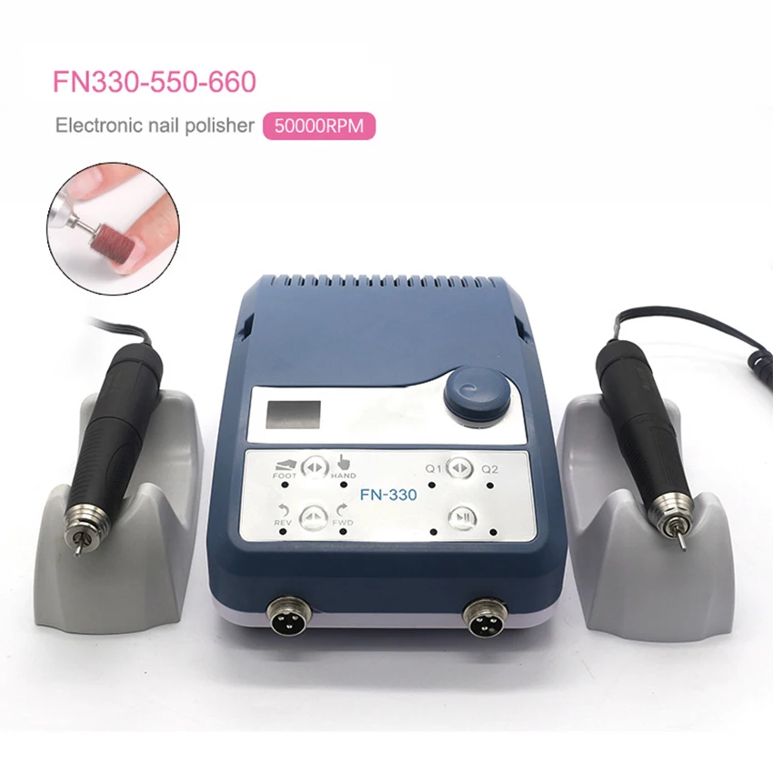 50000rpm Factory  Nail Polish Machine Two Big Chuck Handpiece Durable  Dual Handle Pedal Control Speed