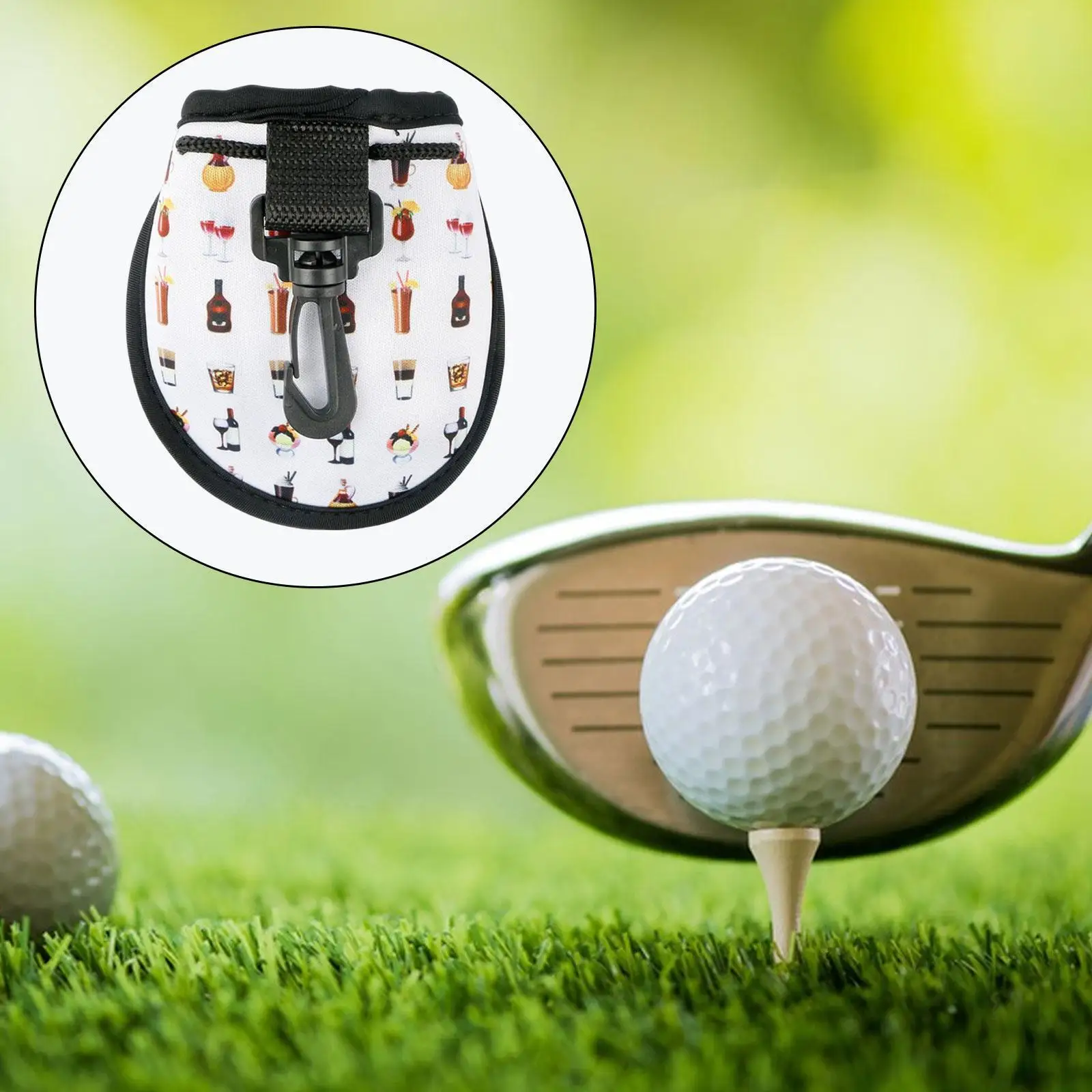 Golf Ball Bag with Snap Buckle Golf Ball Storage Bag Golf Balls Holder Pouch Bag Clip Golf Fanny Pack with Keychain