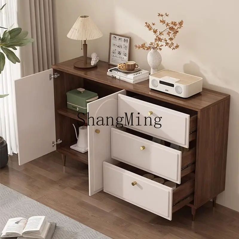 

CL Solid Wood Wall-Mounted Five-Drawer Cabinet Bedroom Bedside Modern Living Room Drawer Vintage Storage Cabinet