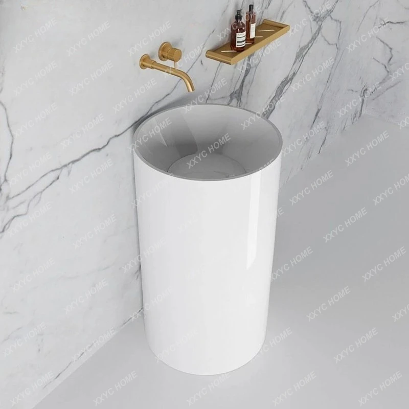 A Integrated artificial stone floor wash basin Internet celebrity hotel wash basin toilet column basin