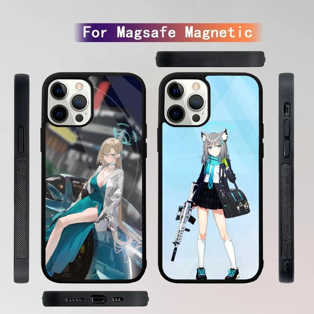 

Game Blue Archive Phone Case For iPhone 15,14,13,12,11,Plus,Pro,Max Mini Magsafe Magnetic Wireless Charging