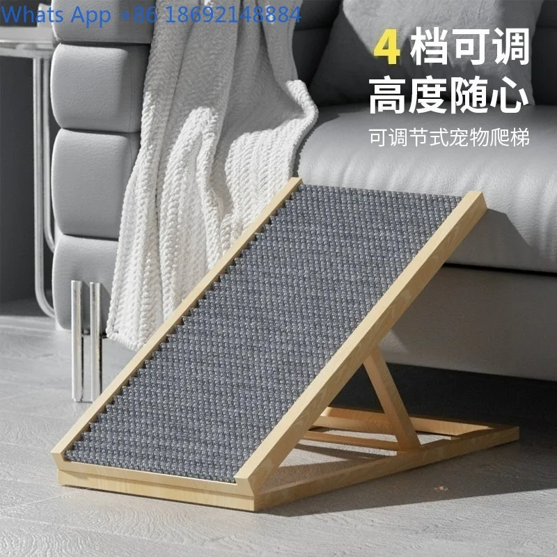 

Dog Stairs Steps Bed Elderly Dog Cat Folding Ladder Slope Small Medium Dog Solid Wood Bedside Ladder Ramp