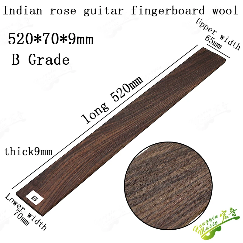 Indian Rose Wood For Acoustic  Electric  Classical Guitar Finger Board Handmade Rosewood Fingerboard Guitar Parts9*70*520