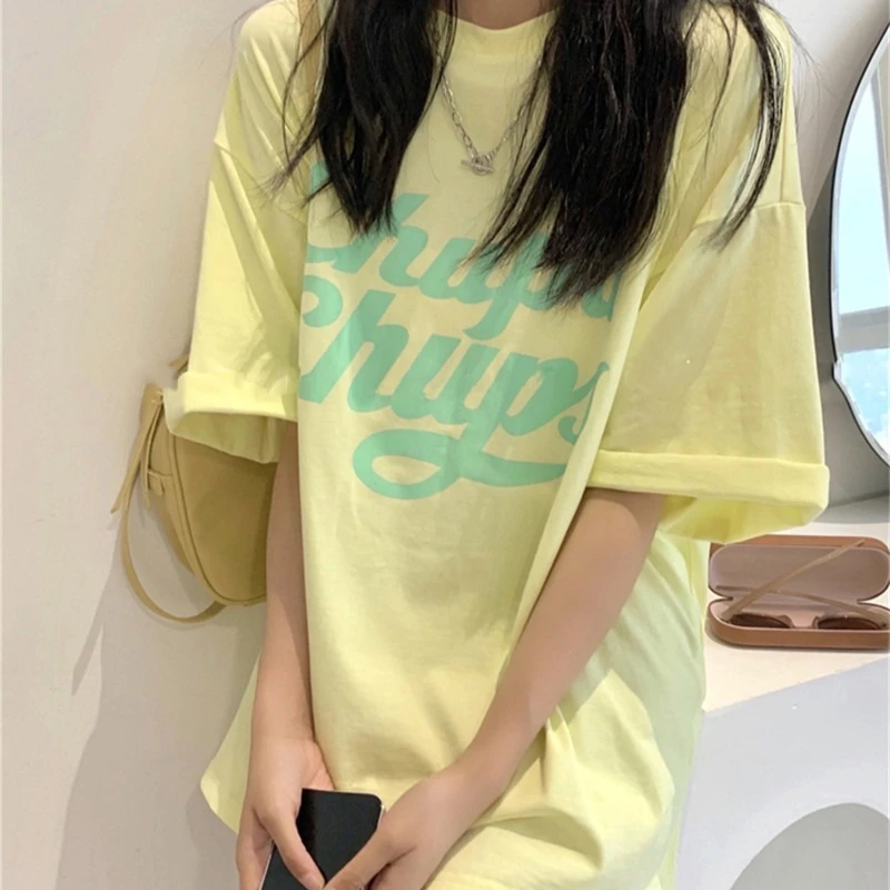 Brief Gedrukt Oversized T-shirts Vrouwelijke Korte Mouw T-shirts Vrouwen Zomer Harajuku Streetwear Koreaanse Fashion Casual Losse Tees