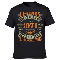 52 Year Old Gifts Vintage Legend Born 1971 Printed T shirt Man Short Sleeve Harajuku Streetwear Large Size Tshirt