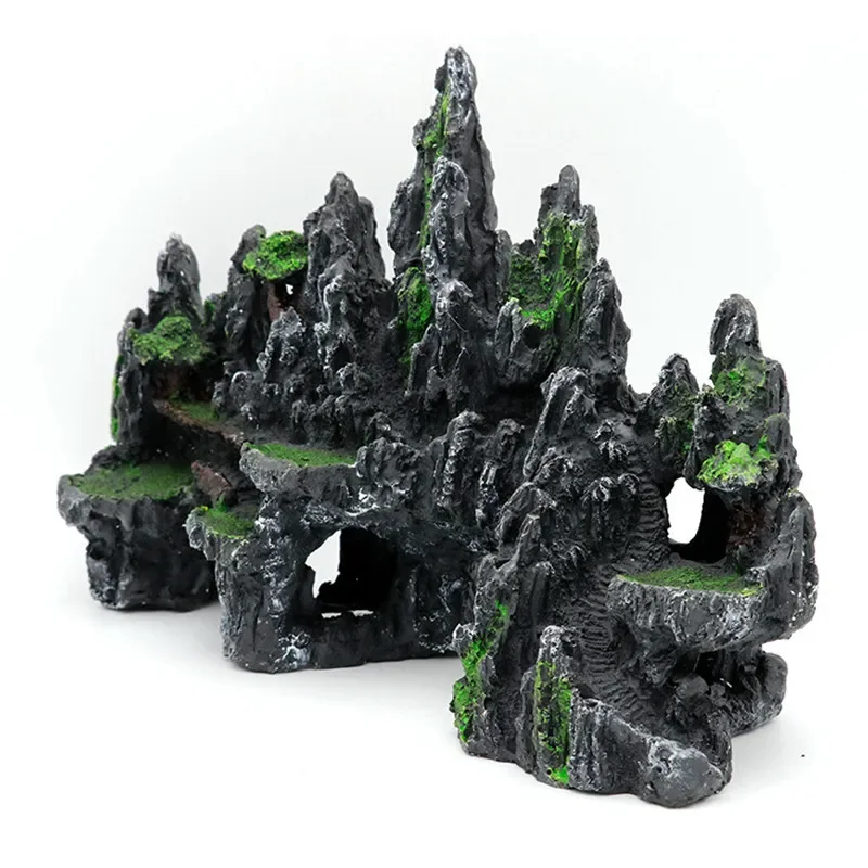 super large size rockery aquarium decorations Fish tank landscaping resin Decorative rocks 13X4.7X9 inch