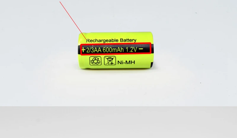 2 sztuk/partia 2/3AA Ni-MH akumulator 1.2v 600mAh