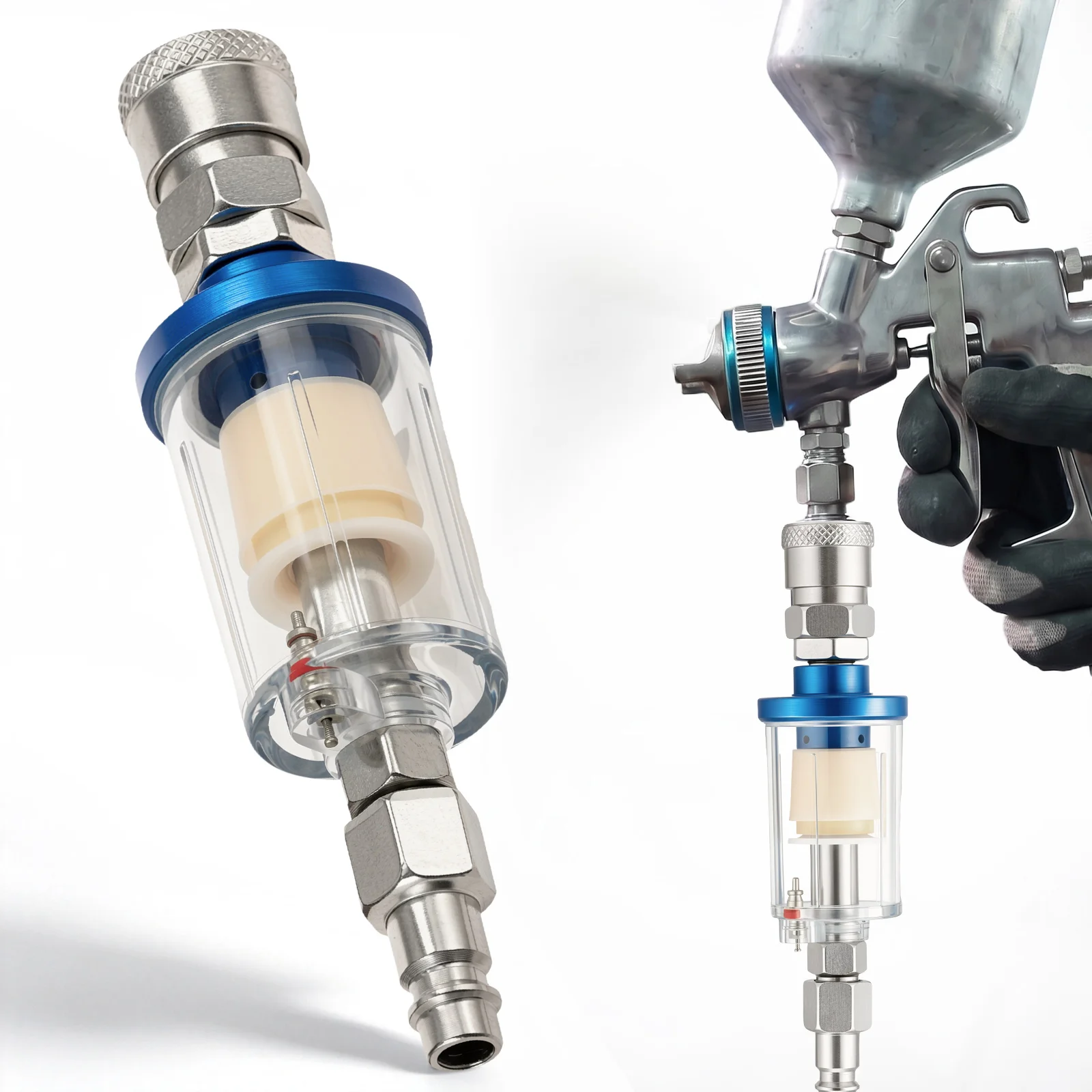 1/4 Inch Air Compressor Oil Water Separator Spray Paint Gun Oil Water Separation Mini Filter Pneumatic Parts For Compressor