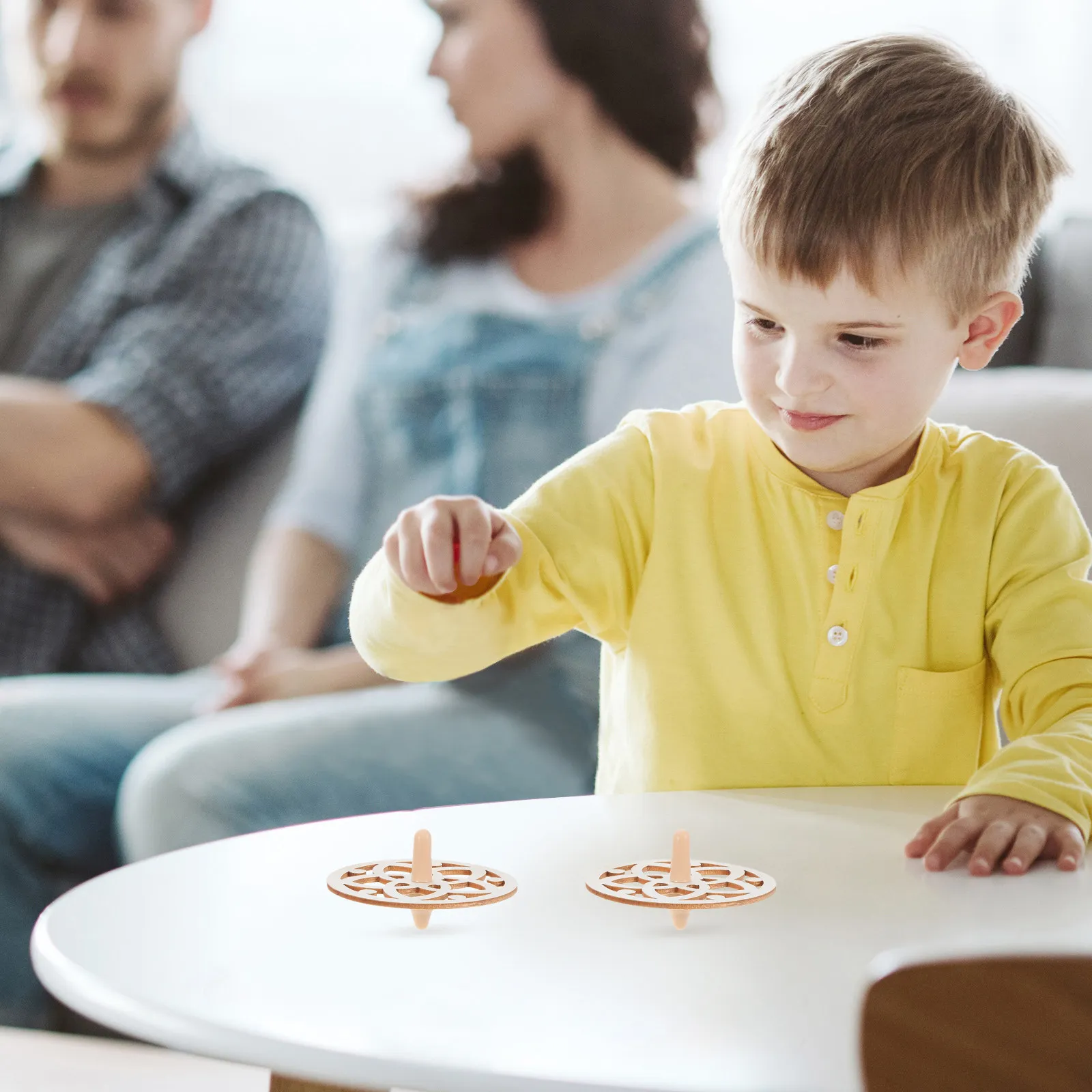 

Набор из 10 деревянных волчков для росписи своими руками, творческий набор для детей, гироскопические волчки для веселых игр, настольные игрушки для офиса и дома