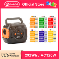 FF Flashfish Power Station 320W Portable Solar Generator 110V 230V Pure Sine Wave AC Output 292Wh Lithium Batteries Power Supply