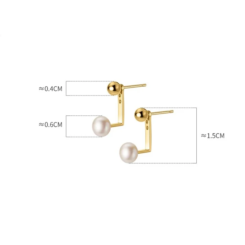 WOOZU 925 Sterling Silver Trendy Geometric Natural Baroque Pearl Piercing Stud Earrings for Women Wedding Elegant Unique Jewelry