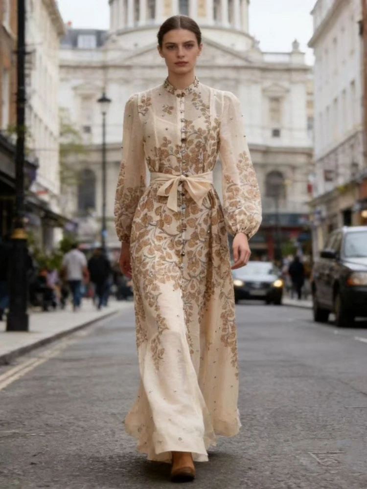 2026 Spring/summer New Item Niche Design Positioning Flower Diamond Long Long Skirt Dress Long Skirt for Women
