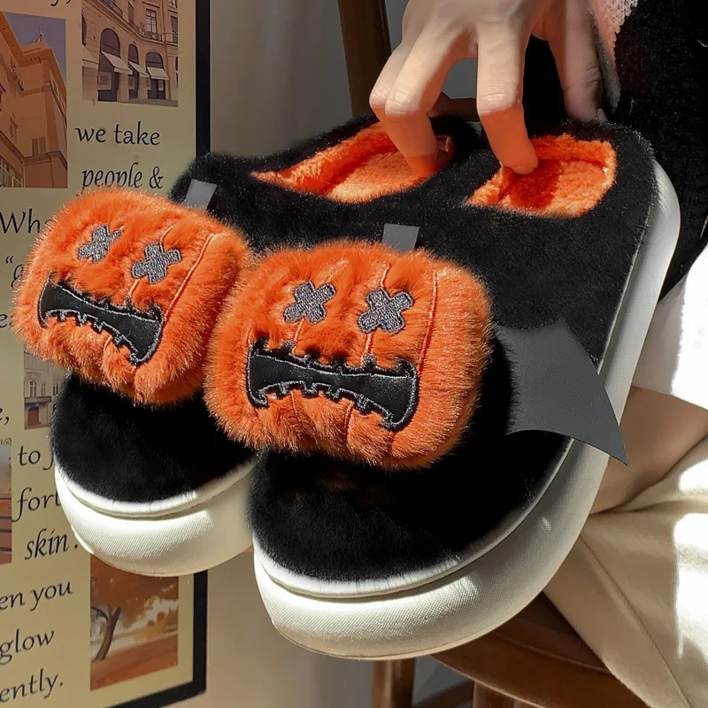 2025 winter Halloween women cotton slipers clown  warm anti slip Santa Claus pumpkin unicorn cotton slipper comfort home slipper