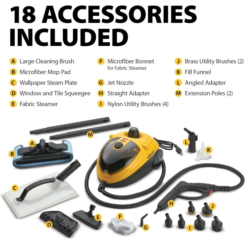 Wagner Spraytech 0282014 915e On-Demand Steam Cleaner & Wallpaper Removal, Multipurpose Power Steamer, 18 Attachments Included