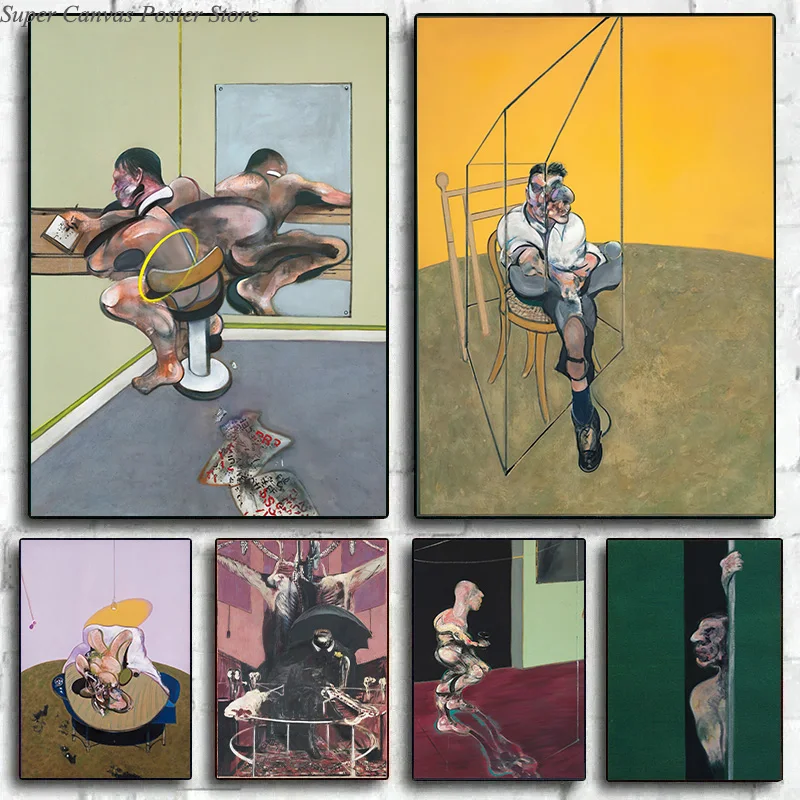 الفنان فرانسيس بيكون الشهير المذهل المشارك قماش اللوحة مجردة جدار صور لغرفة المعيشة جدار ديكور فني للمنزل Cuadr #1