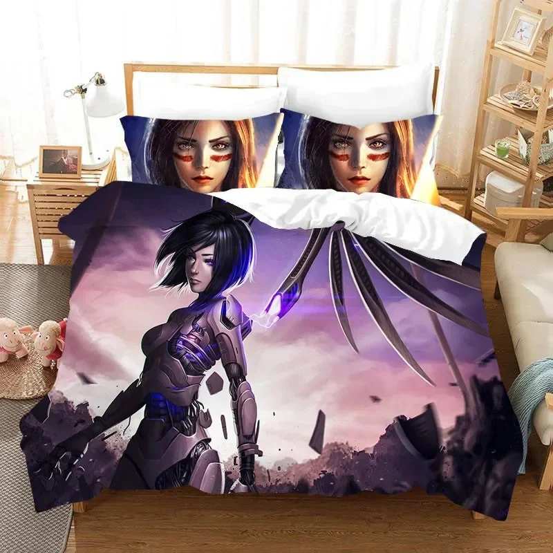 3D Printed Movie ALITA Pattern Bedding Sets exquisite bed supplies set duvet cover bed comforter set luxury birthday gift