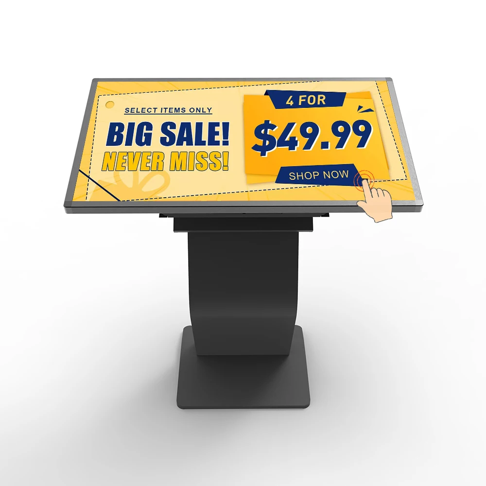 32-Inch Windows All-in-One Touch Screen PC Interactive Display Kiosk With K Base Floor Stand For Indoor Use SDK Functionality