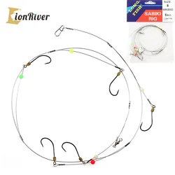 Lionriver 스테인레스 스틸 와이어 리더 롤링 회전으로 낚시 미끼 방지 물린 라인 Sabiki Rigs 바닷물 낚시 액세서리