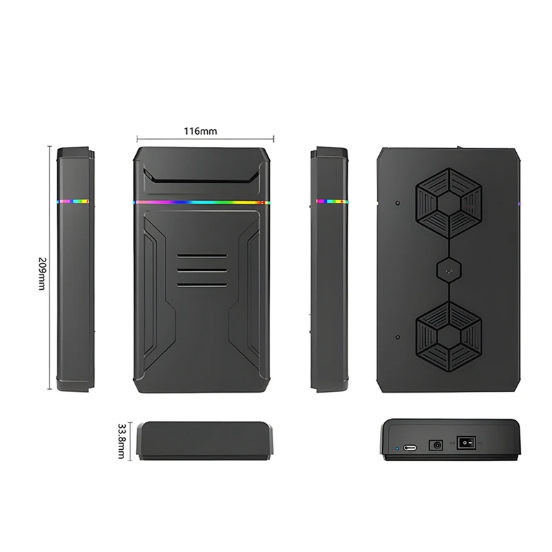 Hard Disk Enclosure SATA To Type C Hard Drive Box With Led External HDD For 2.5 3.5 Inch Hard Disk Up To 6Gbps