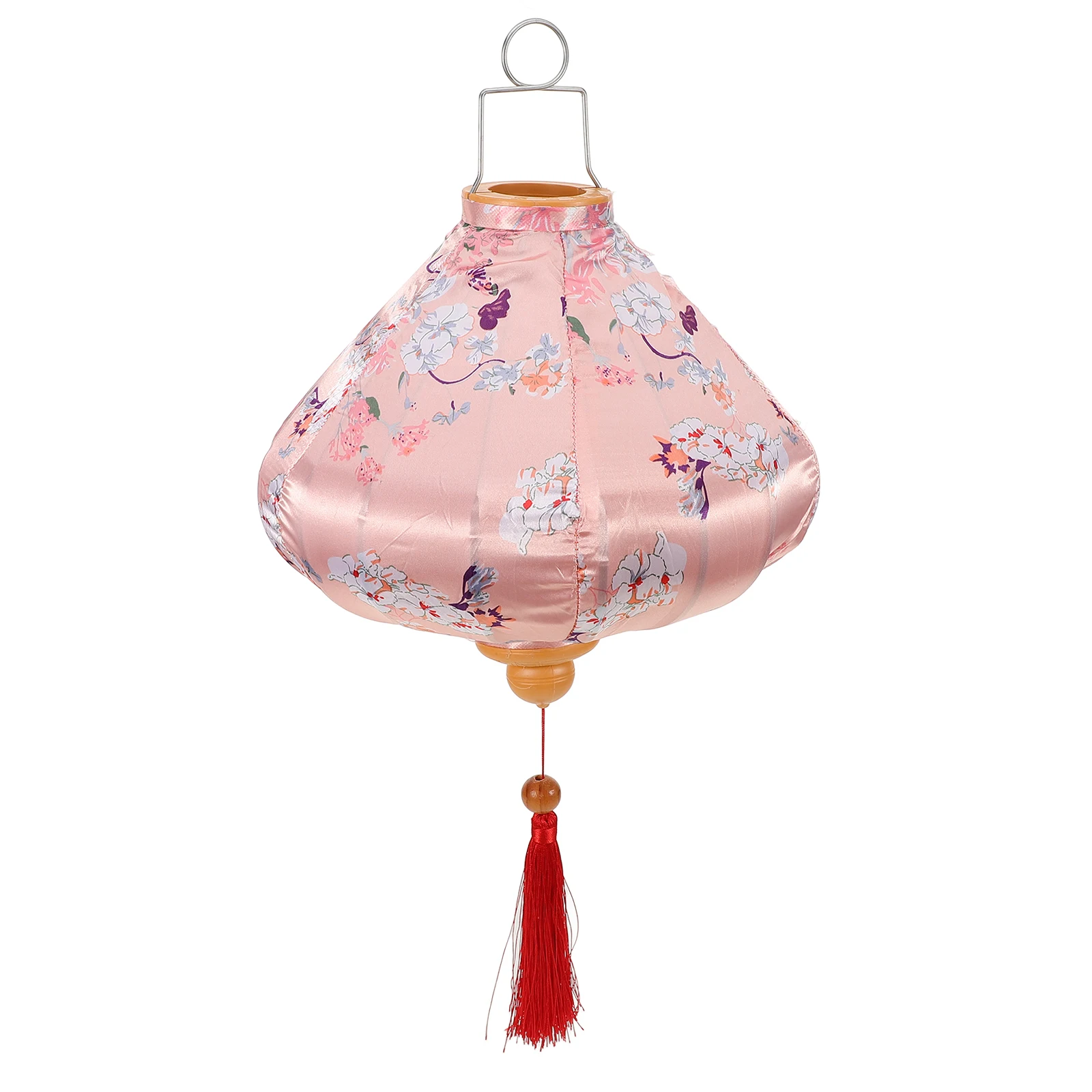 

Solar Powered Lantern Decor Silk Chinese Lanterns Hanging Outdoor Waterproof Satin Iron Vietnamese Garden naments