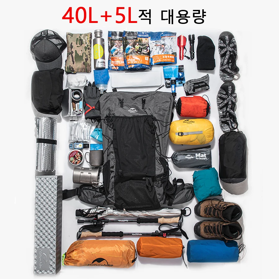 Naturehike 2026 New 45L Camping Backpack Large Capacity Rainproof Travel Bag Ultralight Ergonomic Trekking Bag Hiking Backpack 썸네일 3