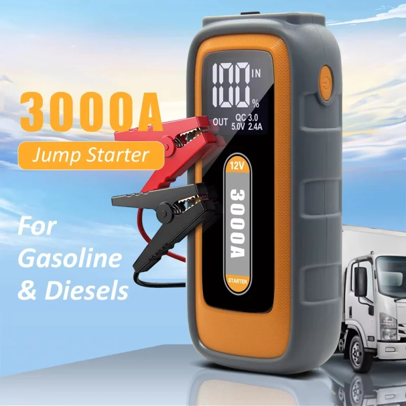 DWiusty Alimentatore di Emergenza per Auto, Dispositivo Elettrico per Accensione e Gonfiaggio Tutto-in-Uno