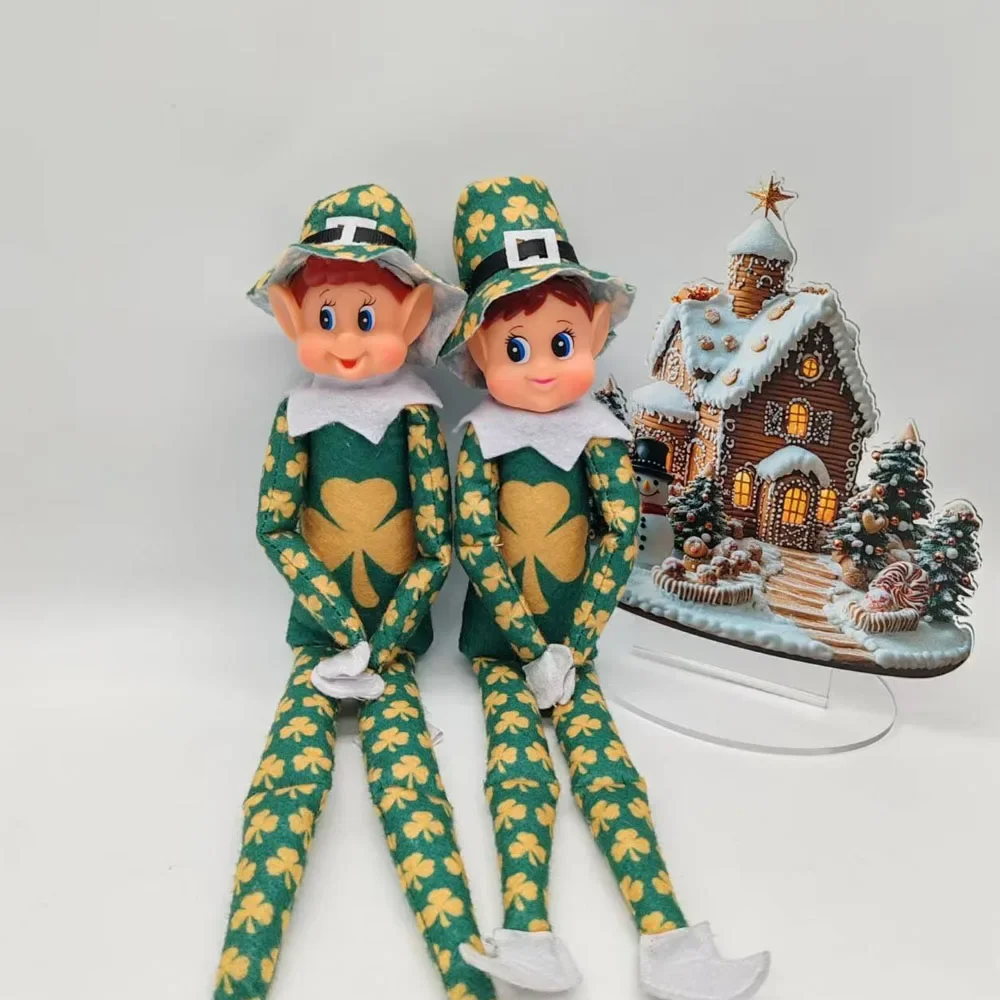 40cm Christmas Elf Elves on the Shelf Doll Naughty Boy Doll Home Ornament Christmas Poseable Little Joker Elf Accessory