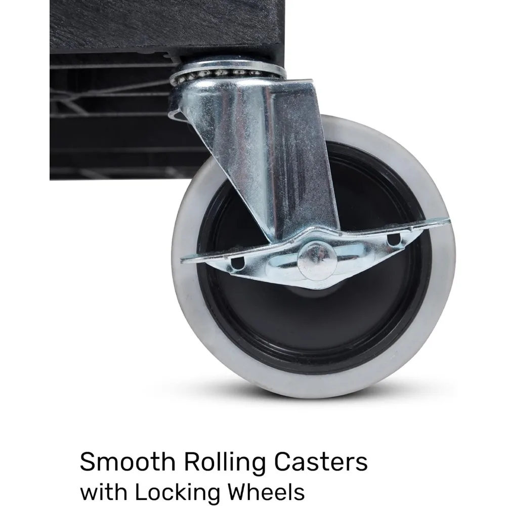 Wózek narzędziowy na kółkach z 3 półkami o udźwigu 136 kg - Idealny do przechowywania w garażu i biurze