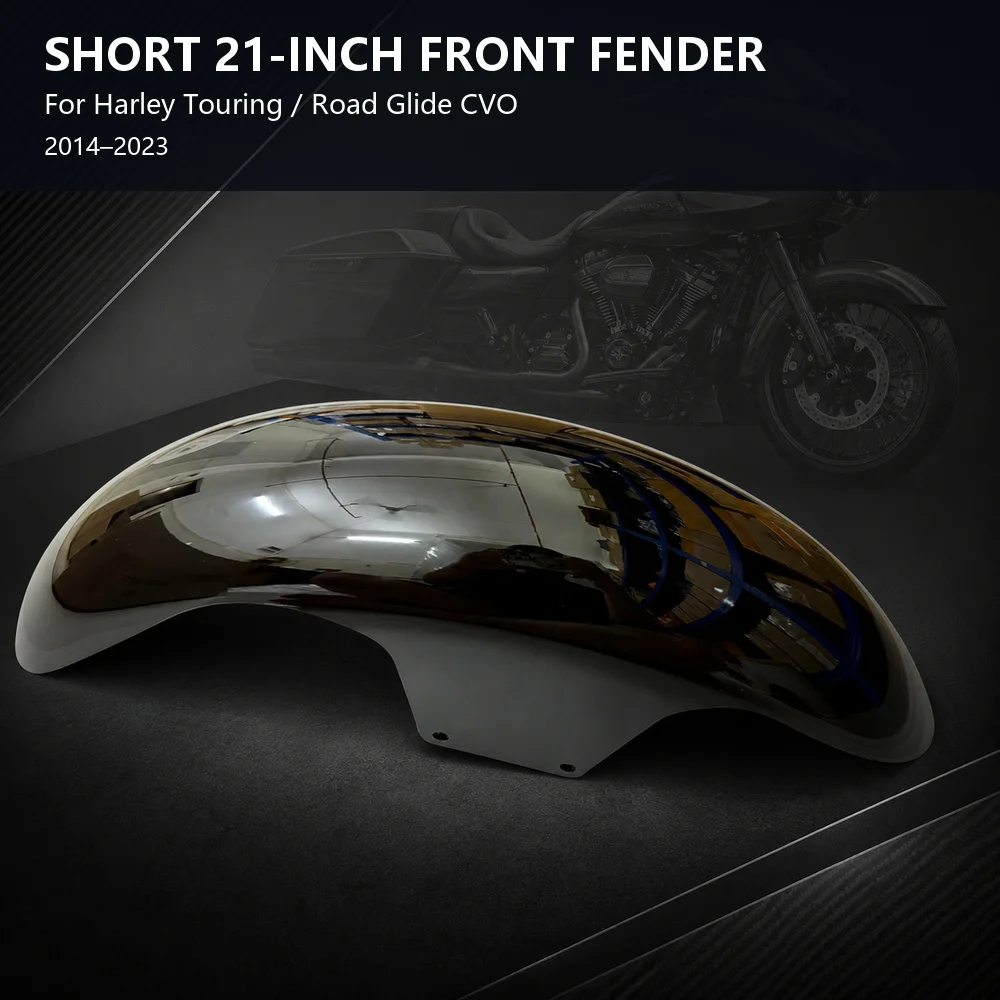 Short 21-Inch Front Fender for Harley Touring Road Glide CVO 2014-2023 Motorcycle Mudguard