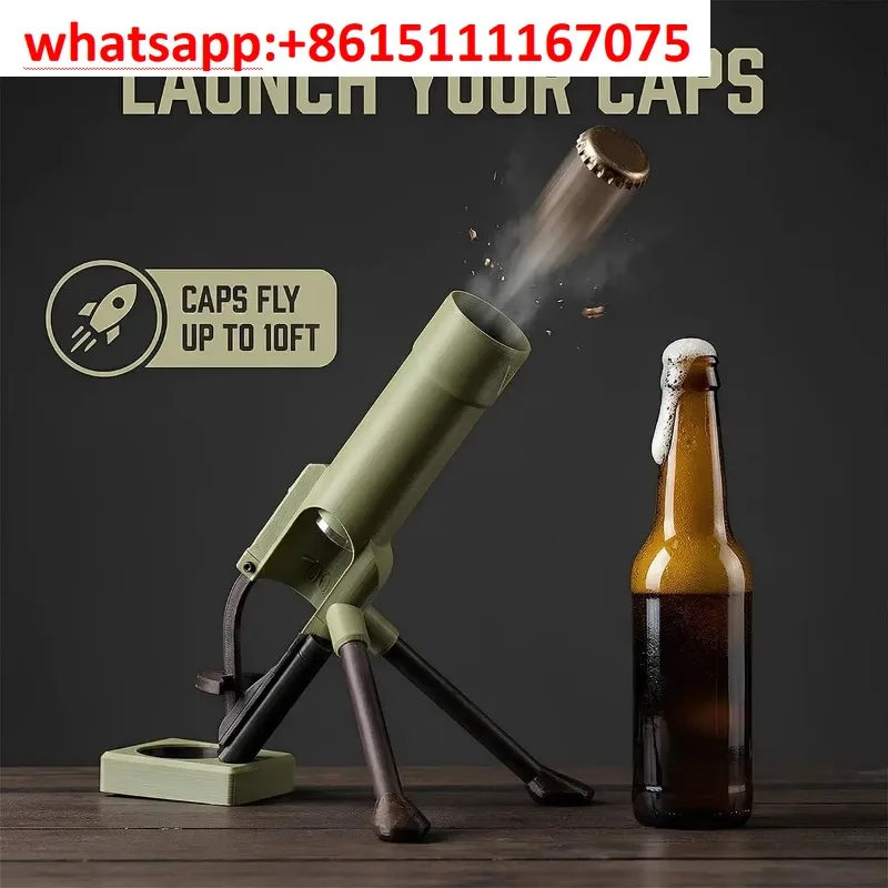 Heavy Duty Push Down Beer Bottle Opener, Bottle Cap Launcher Hands Free Pop Top Remover for Bar Table Desk Decor