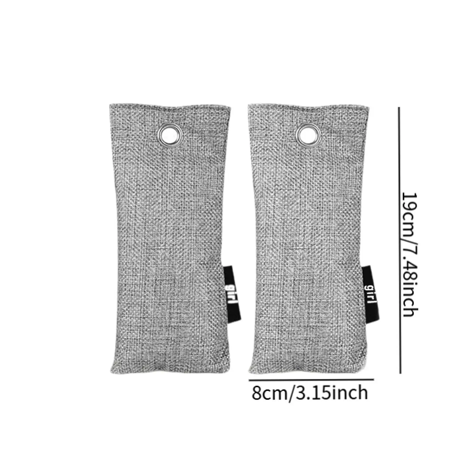 Set di 2 borse deodoranti per frigorifero, versatile dispositivo di rimozione degli odori con foro per appendere,