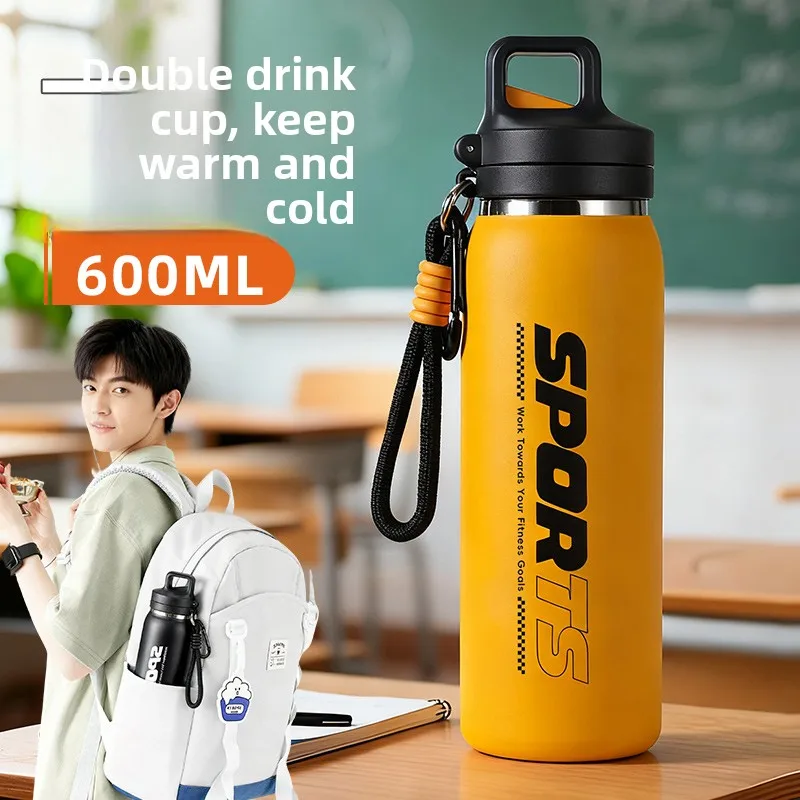 

Portable Large Capacity Insulated Water Bottle for Middle School Students Outdoor Sports 316 Stainless Steel Straw Cup