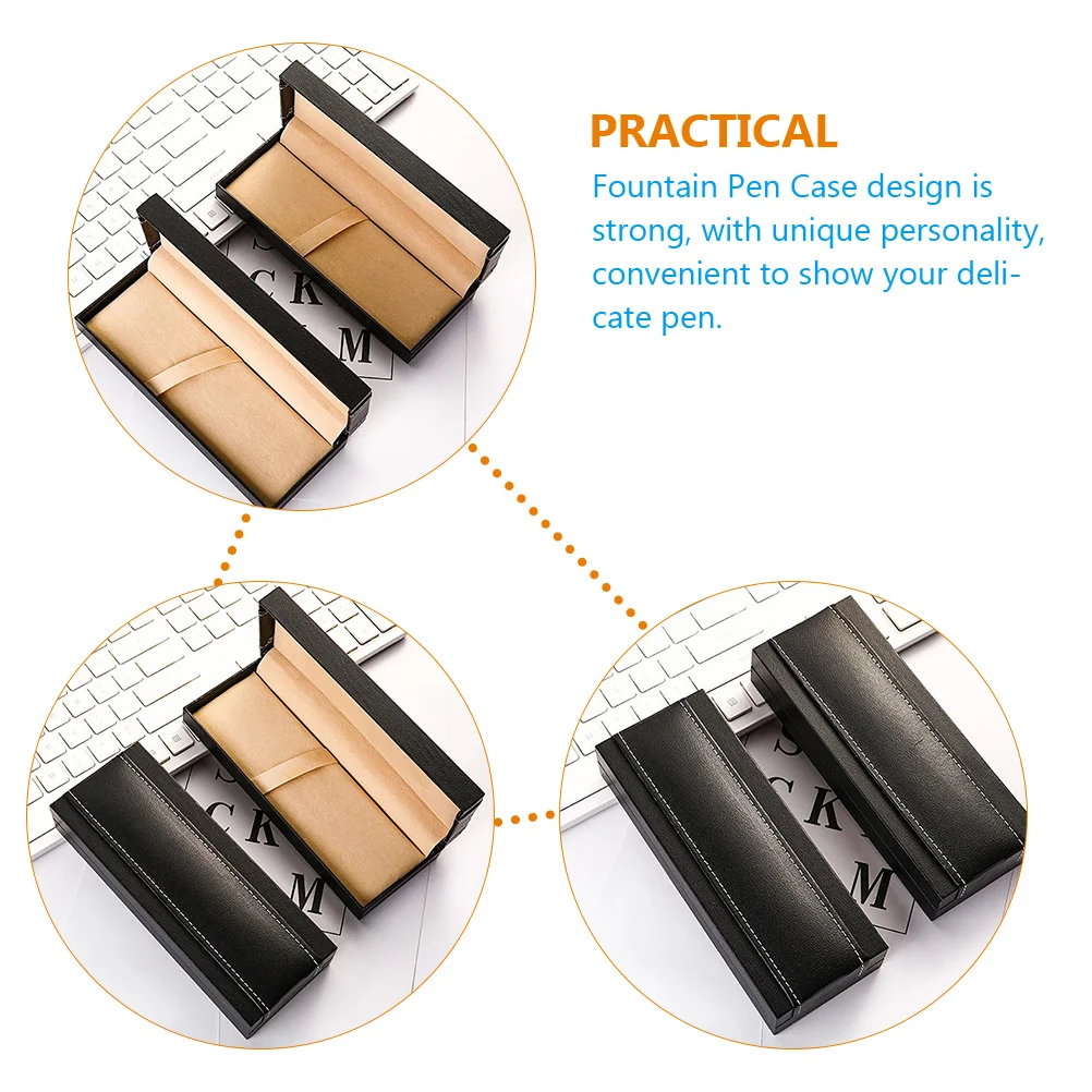 

Fountain Pen PU Single Holder Portable Organizer Gift Box For Pens Writing Decorative Pen Organizer Accessories Storage