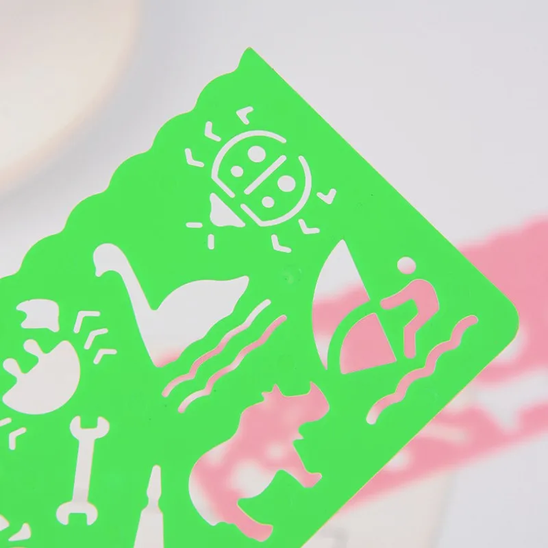 4Pcs/Set Kawaii Candy Color Drawing Template Ruler Sewing Ruler Office School Accessories