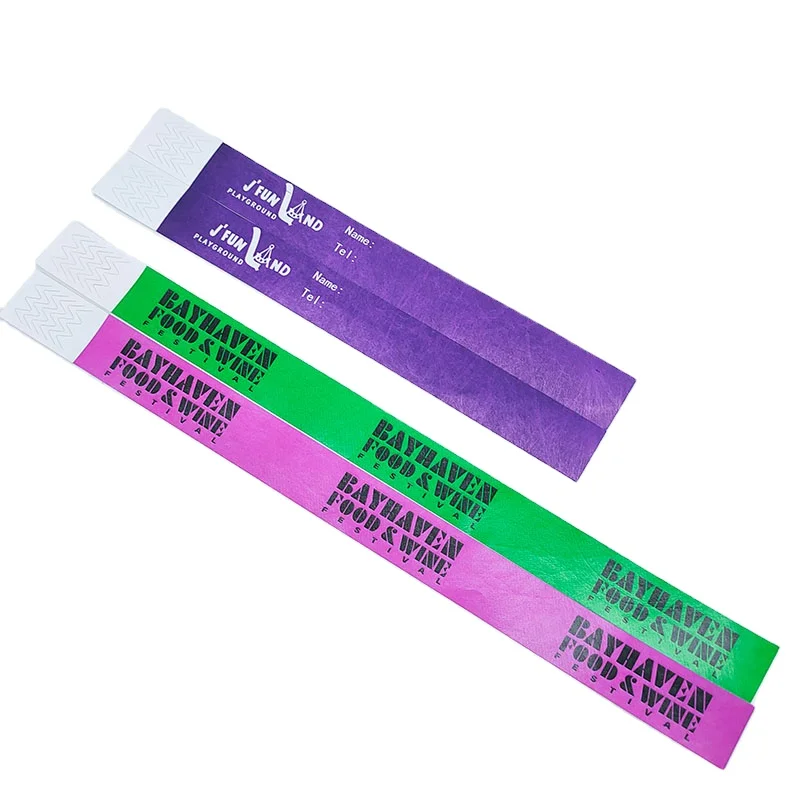 

DDJOY One time use Custom Logo Cheap Party Event Tickets Adult and Kids Paper Wristband VIP Tyvek Wristbands