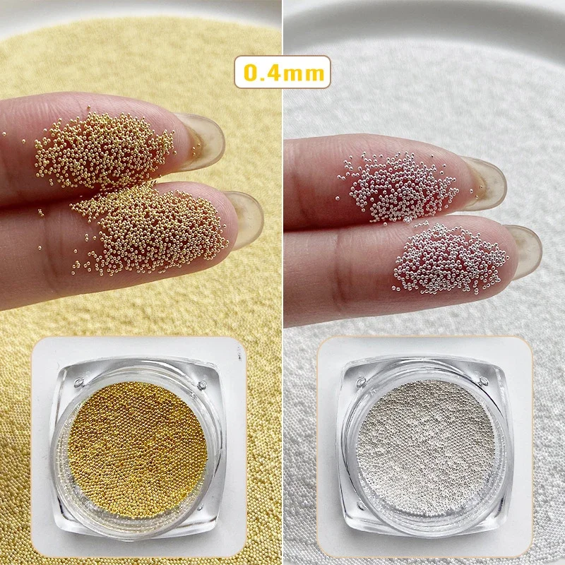 0.4mm-1.5mm Mini Sfera In Acciaio In Metallo Micro Cavavi In Lega Unghie Artistiche Strass Gioielli Accessori Per Manicure Ornamenti FAI DA TE