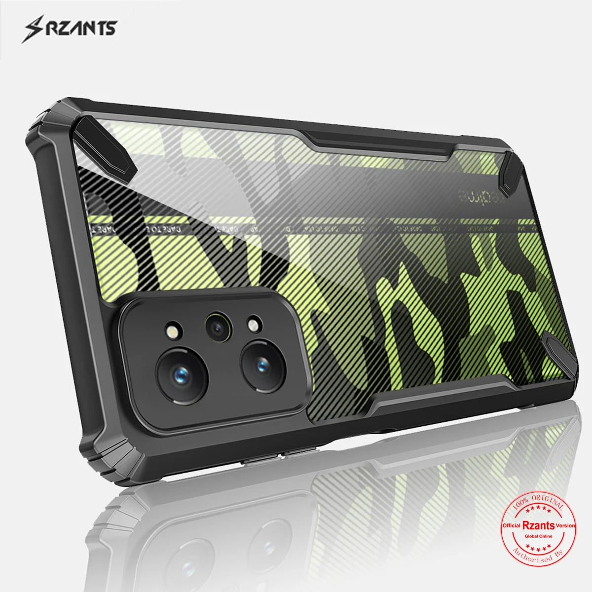 Rzants For Realme GT Neo2 Realme GT 2 Case Hard [Camouflage Bull] Shockproof Slim Crystal Clear Cover Funda Thin Casing