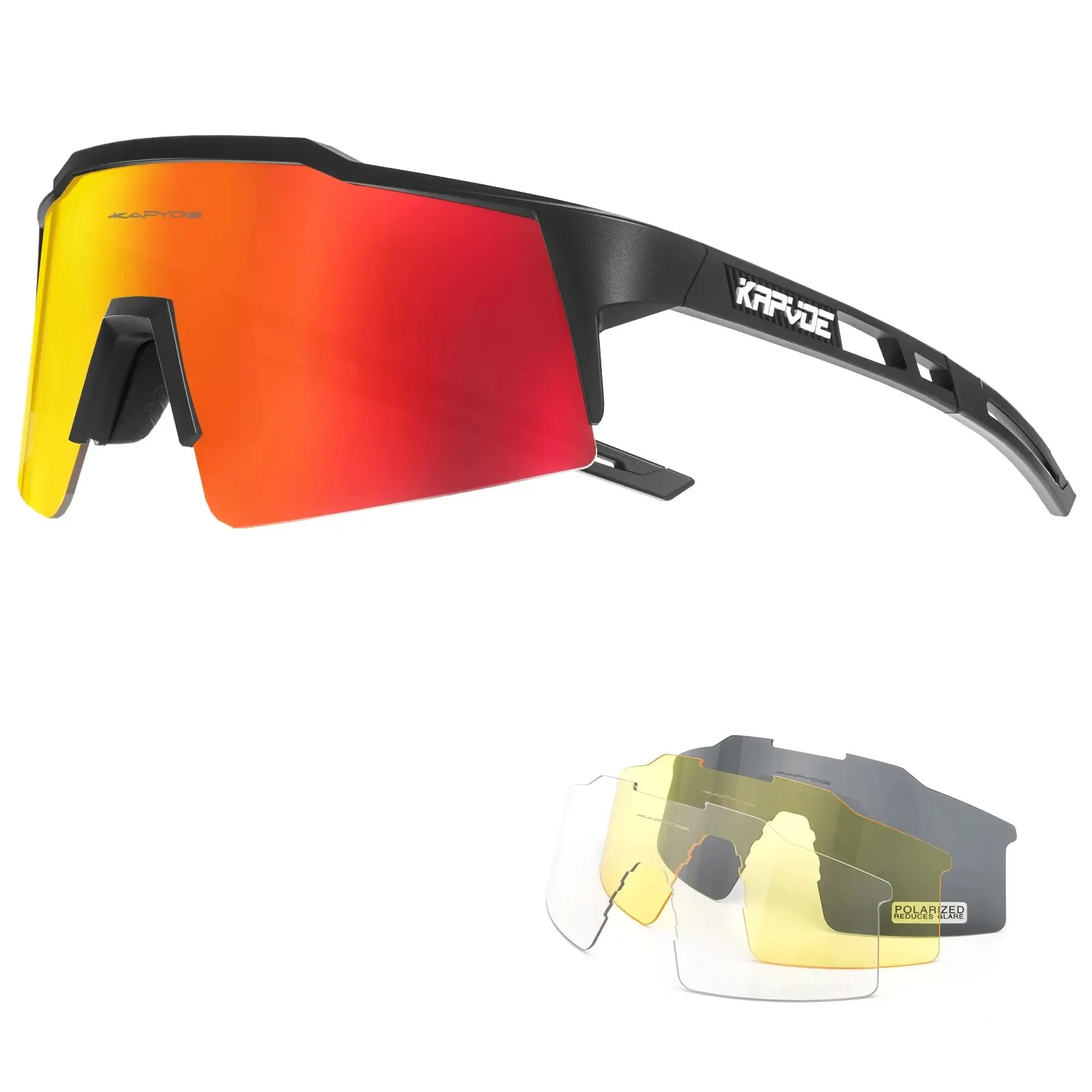 Kapvoe Fietsbril Gepolariseerde MTB Racefiets Bril UV400 Bescherming Zonnebril Ultra Lichte Sport Brillen Apparatuur