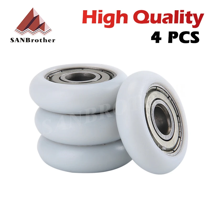 4PCS 608ZZ POM Bearings Passive Round Roller Wheel with Kossel Nylon Plastic Wheel 8x30x8.5mm for 3D Printer Parts