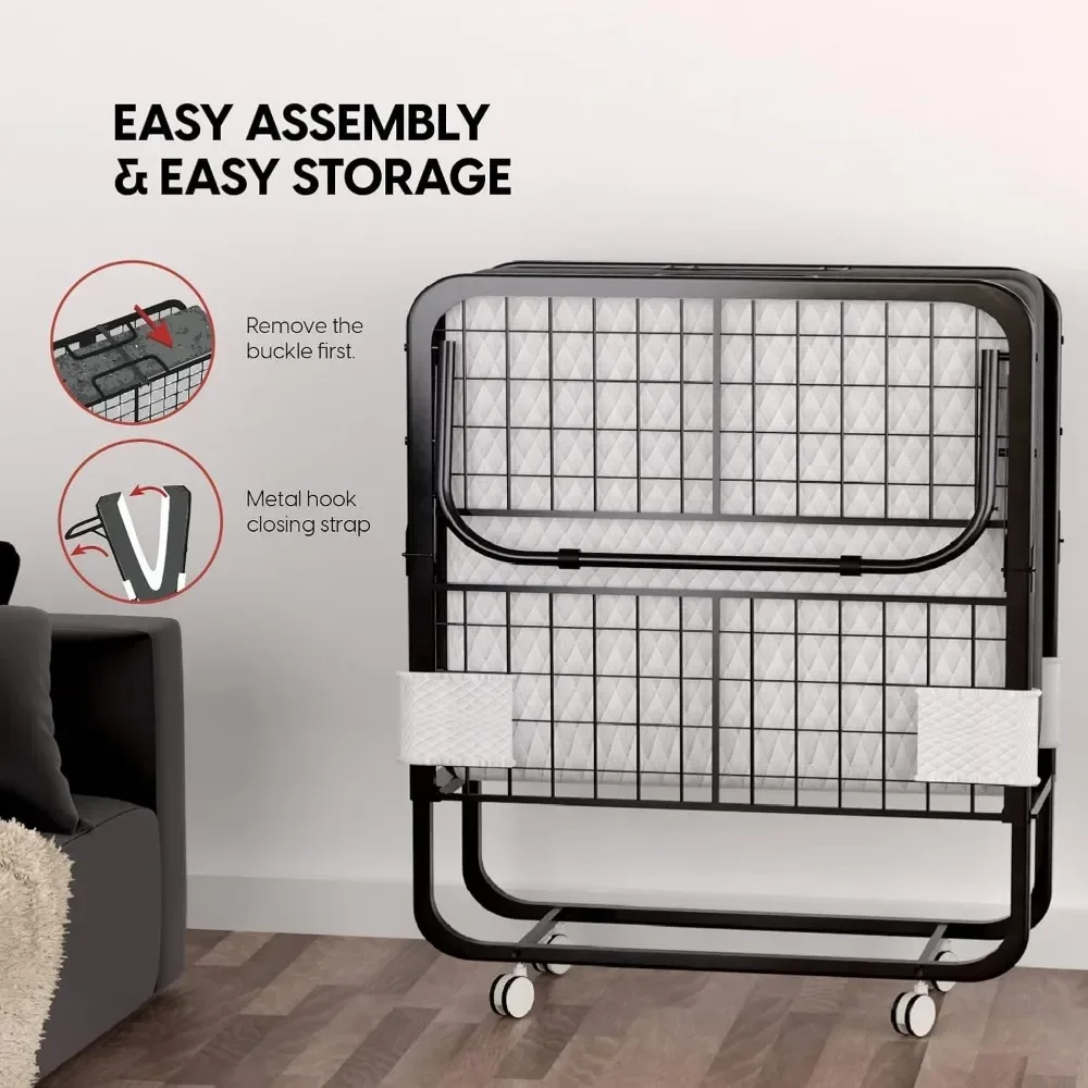 Cama plegable con colchón doble