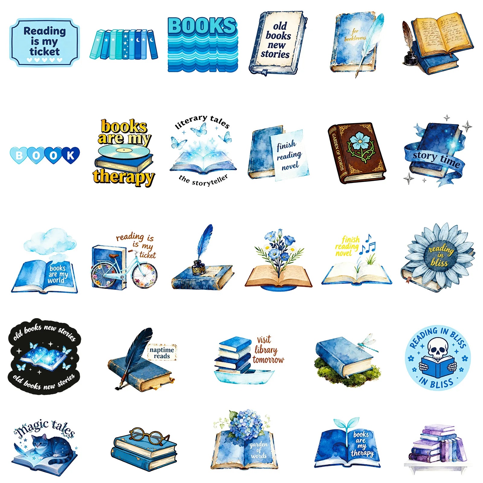 10/50 個ブルーリードスタイル漫画ステッカーブック創造性装飾 DIY おもちゃラップトップギター車バイクスケートボード落書きデカール