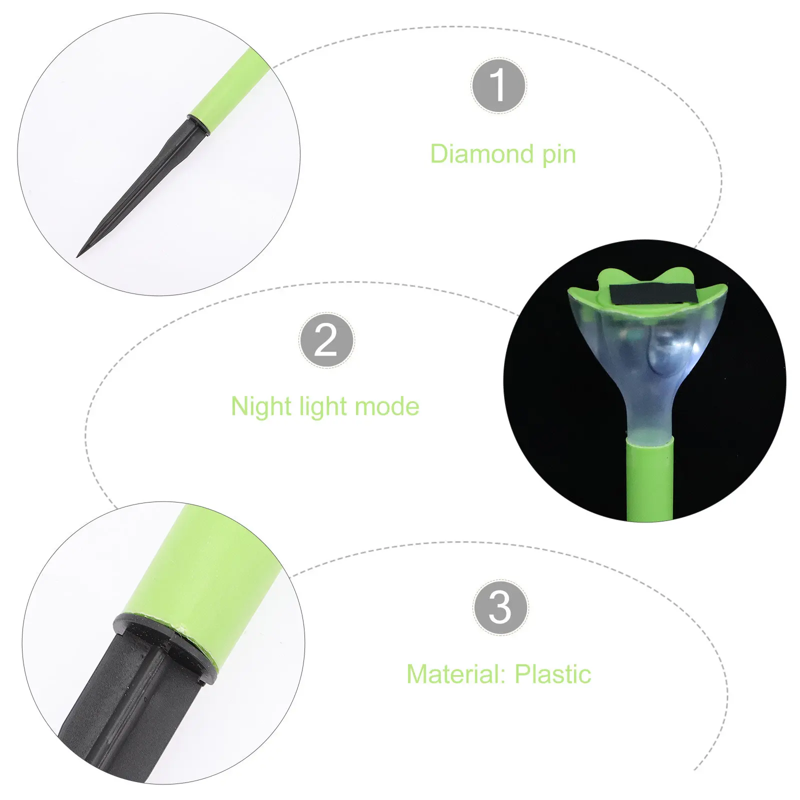 2Pcs Solar Flower Lights Garden Stakes Outdoor Pathway Lights Decorative Solar Powered Outdoor Lighting Garden Stakes Decorative view 6
