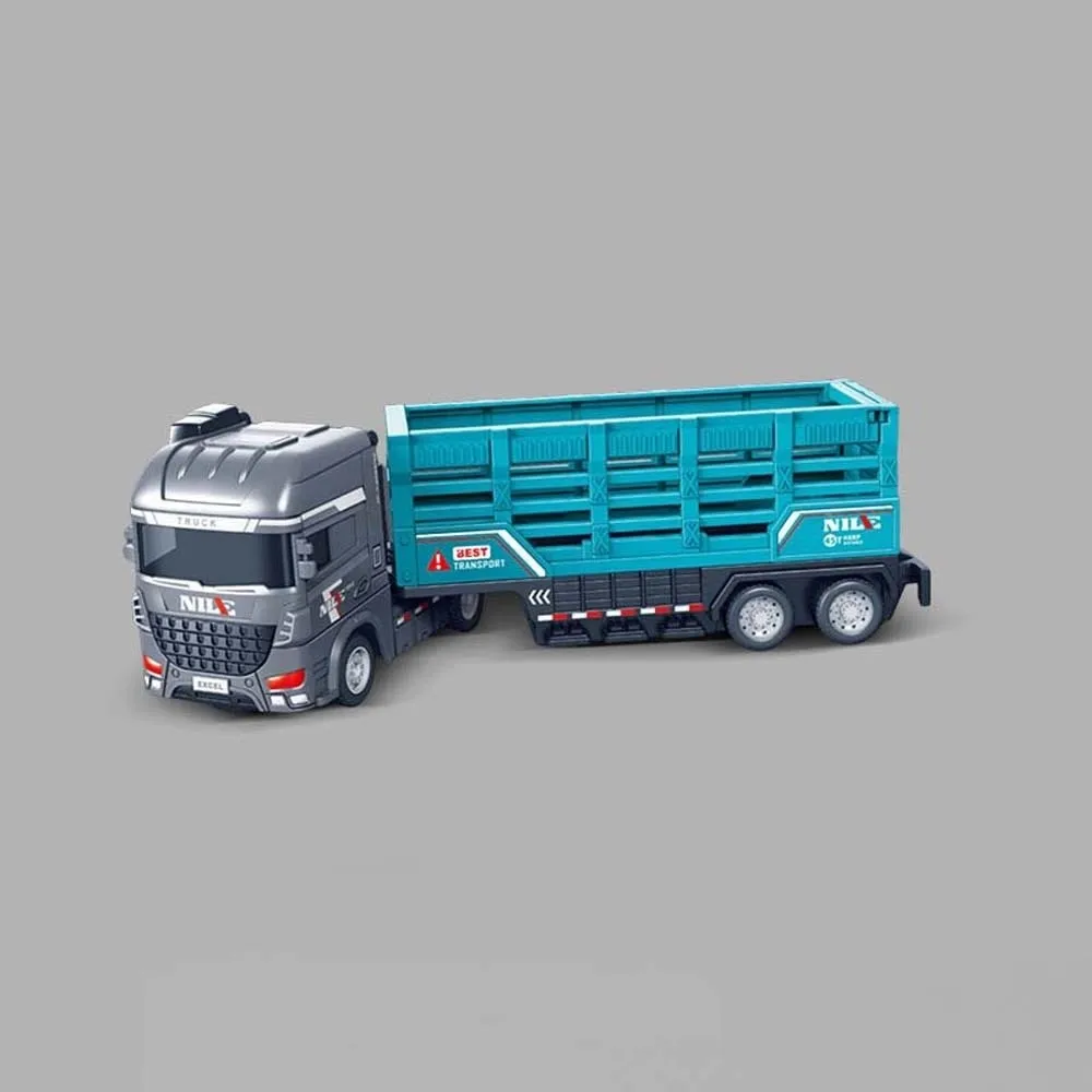Schaal 1:64 Legering Trailer Model Beweegbaar Gezamenlijk Transportvoertuig Hek Auto Speelgoed Trek Gegoten Metalen Mini Container Truck