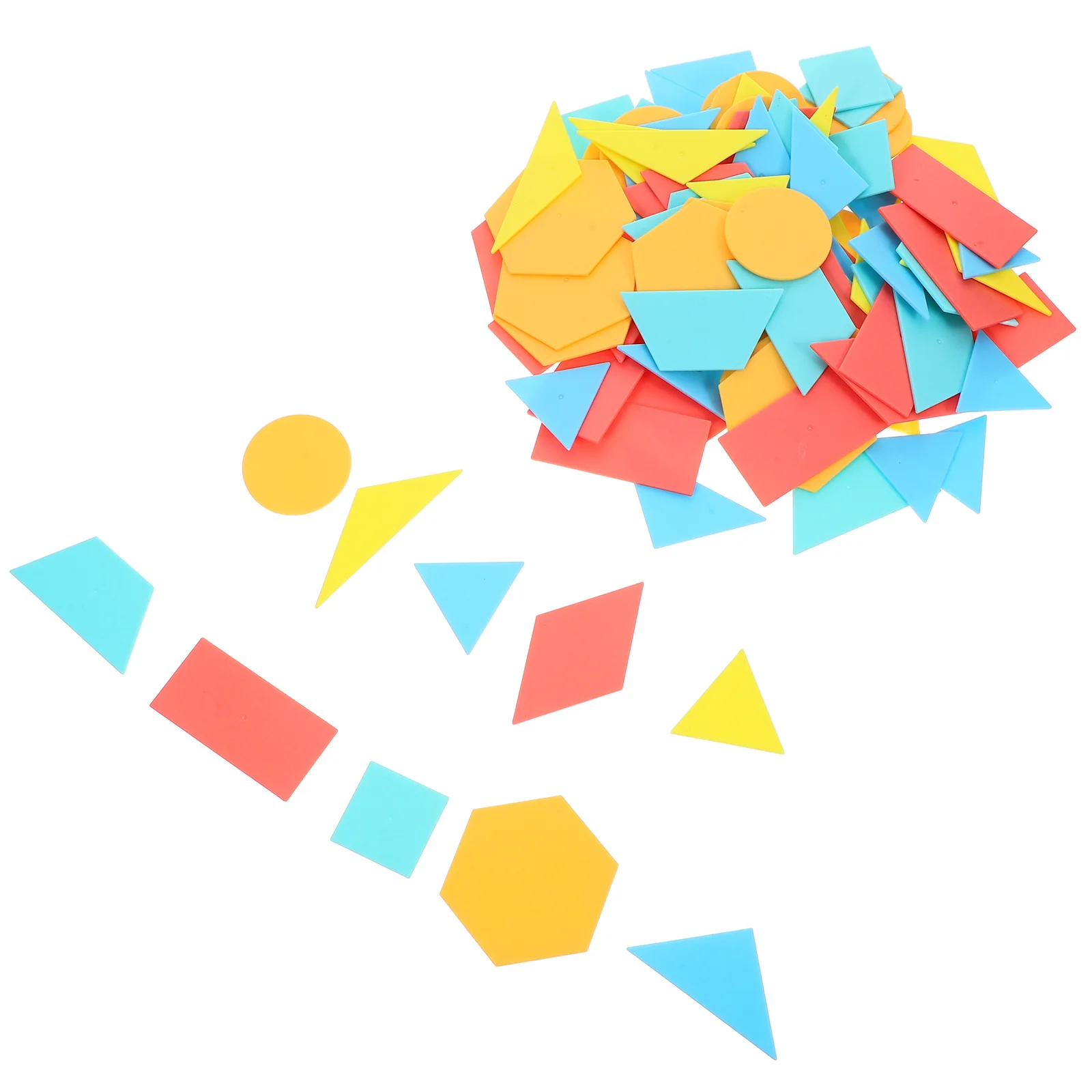 Kit d'apprentissage en plastique pour enfants, 100 pièces, pièces de forme géométrique, reconnaissance de forme, développement des compétences mathématiques, ensemble de géométrie éducative