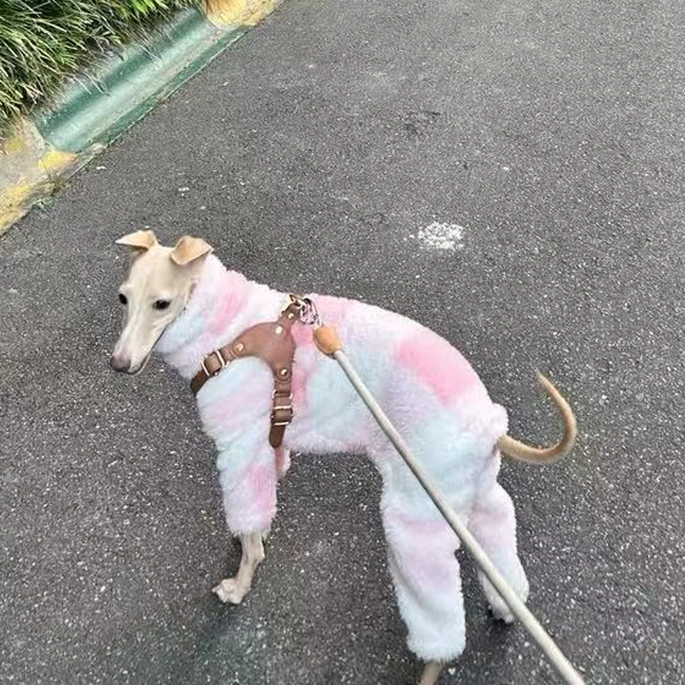 Winter Soft 4-legged Dog Clothes for Italy Greyhound Fleece Costume for Whippet Autumn Thick Warm Sweatshirt for Samll Mid Dogs