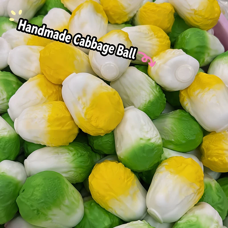 Homemade Cabbage Squishy Squeeze Fidget Toys Soft Crispy Sound Bok Choy Stress Ball Toys Adult Sensory Stress Relief Toy Gift